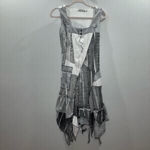 C’Fait Pour Vous Paris Abstract Layered Asymmetrical Dress- Whimsigoth Fairy Art